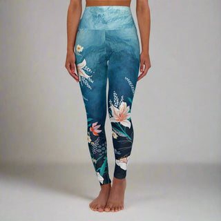 Women's Swim Leggings, Surf Swim PaddleBoard, Ocean Floral Swim leggings Berry Jane