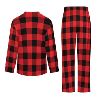 Women's Christmas Buffalo Check Pajama Set, Red Pajama Sets Berry Jane