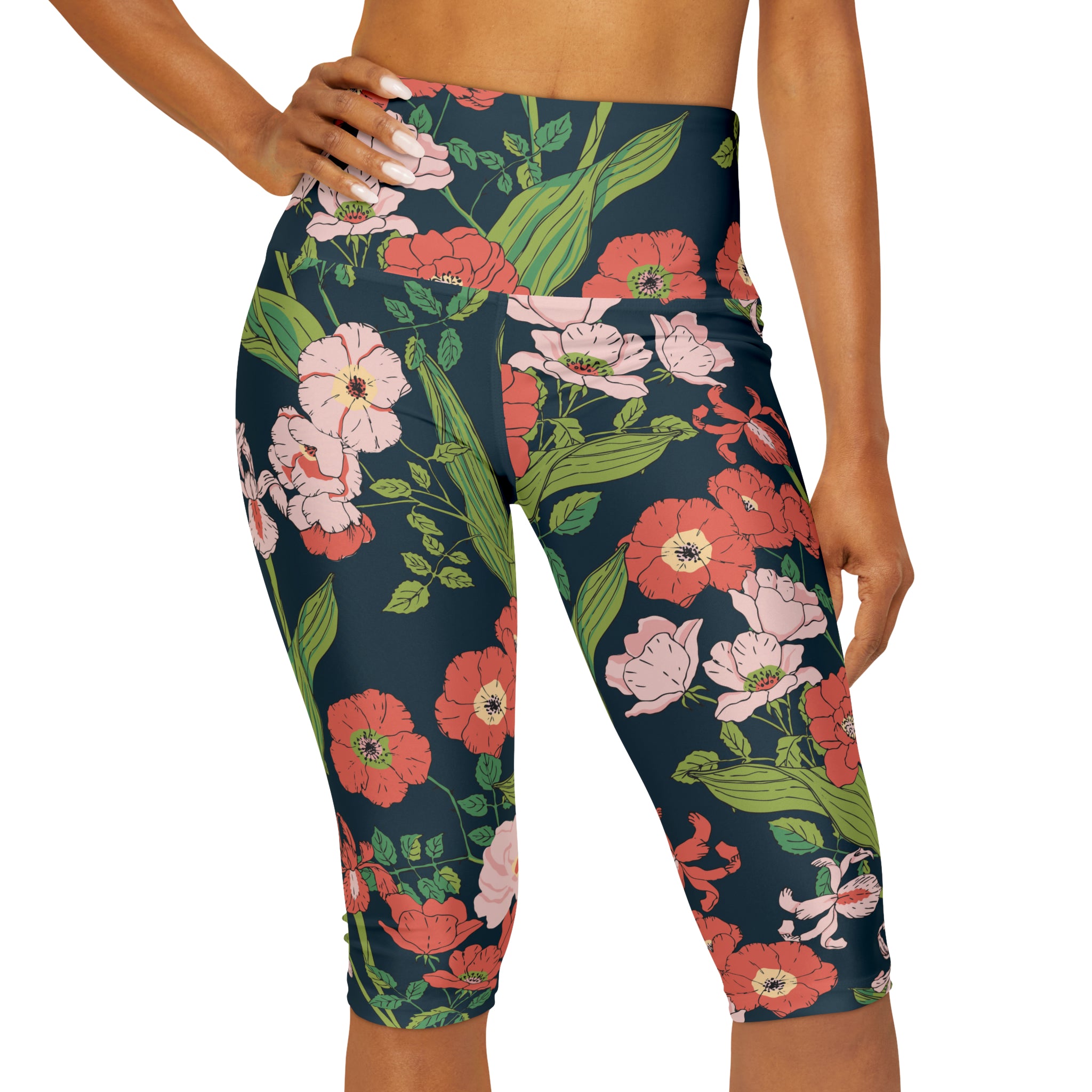 Women's Capri Activewear Leggings w/ Hidden Waistband Pocket - Wholesale 
