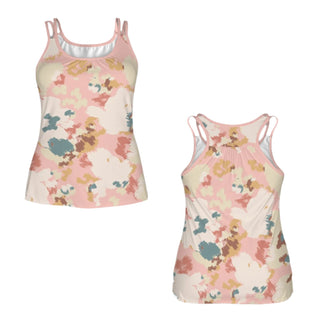 Peach Camo Sports Tank Top with Built-In Shelf Bra Activewear Tops Berry Jane™