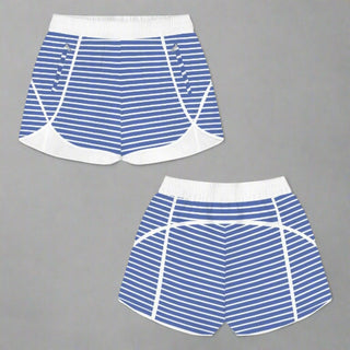 Women's Blue Beach Stripe Board Shorts - Lined, Pockets boardshorts Berry Jane™