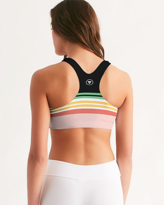 Vintage Hawaii Stripe Women's Seamless Sports Bra Activewear Berry Jane™