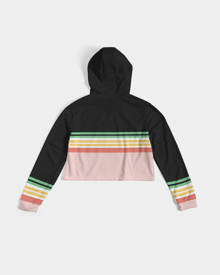 Vintage Hawaii Stripe Women's French Terry Cropped Hoodie Sweatshirt Hoodies & Sweatshirts Berry Jane™