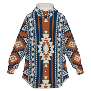 Women’s Southwestern Fleece Sherpa Lined Jacket with Hood Women's Jackets Berry Jane