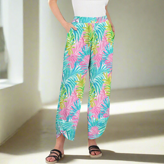 Women's Spring Cruise Cropped Pants, Los Cabos Floral Women's Casual Pants Berry Jane™