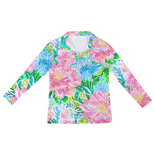 Women's UPF 50+ Long Sleeve Golf Active Tennis Shirt, Preppy Floral Activewear Tops Berry Jane™