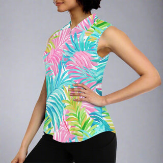 Women's Sleeveless Tennis Pickleball Shirt, Los Cabos Floral Shirts & Tops Berry Jane™