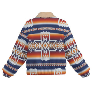 Women’s Southwestern Sherpa-Lined Cropped Jacket – Zip-Up Women's Jackets Berry Jane™