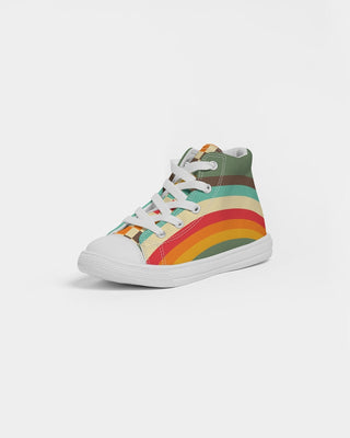 Kids 70s Vintage Style Rainbow Checker Hightop Canvas Shoes Kids Shoes Berry Jane™