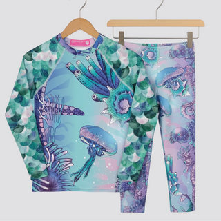 Girls Tween UPF 50+ Sea Life Mermaid Rash Guard, 8-20 Kids Rash Guards & Swim Shirts Berry Jane™