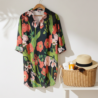 Women's Sheer Shirtdress Swimsuit Cover-up, Seychelles Floral Swimsuit Cover up Berry Jane™