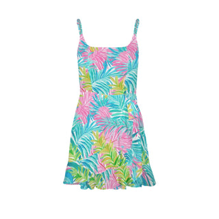 Los Cabos Tropical Floral Mini Ruffle Wrap Sun Dress Dresses Berry Jane™