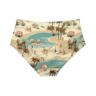 Women's Retro 50s Vintage Beach High-Waist Bikini Bottom Swimsuit Bottoms Berry Jane