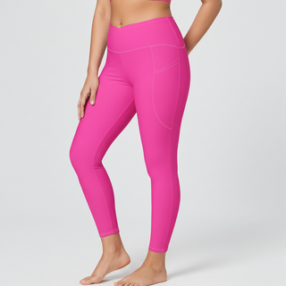 7/8 length Hot Pink Crossover Pocket Swim Leggings Swim leggings Berry Jane™