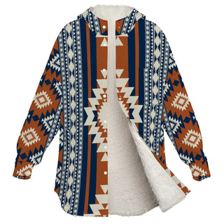 Women’s Southwestern Fleece Sherpa Lined Jacket with Hood Women's Jackets Berry Jane
