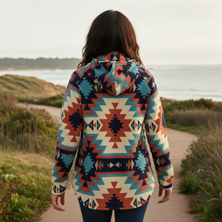 Women’s Southwestern Fleece Hoodie Shacket – Cozy Western Style Women's Jackets Berry Jane™