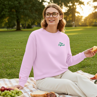 Embroidered New England Script and Lobster - Garment-Dyed Sweatshirt Sweatshirts Berry Jane™