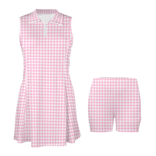 Classic Preppy Pink Gingham Tennis Dress + Short Set Tennis Dress Berry Jane™