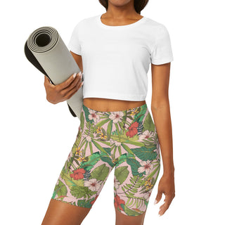 7" Swim Shorts UV Women's Swim Shorts Long Boy Shorts - Vintage Tropical Floral Swim shorts Berry Jane