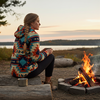 Women’s Southwestern Fleece Hoodie Shacket – Cozy Western Style Women's Jackets Berry Jane™