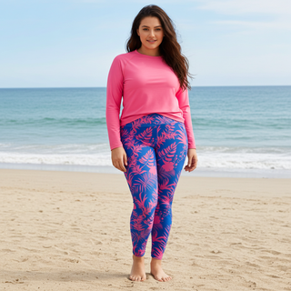 Women's UPF 50+ Plus Size Swim Surf Leggings 2XL-6XL, Electric Blue Swim leggings Berry Jane™