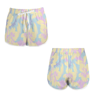 French Terry Pastel Blooms Dolphin Hem Beach Shorts Shorts Berry Jane™