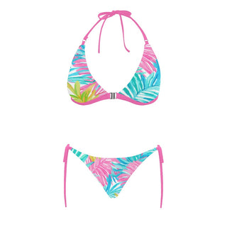 Women's Triangle Halter Bikini Swimsuit Front Closure, Los Cabos Floral 2 Pc Swimsuit Set Berry Jane™