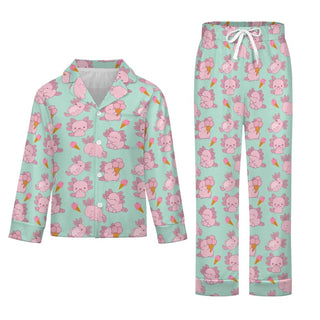 Kids Axolotl 2 Pc. Pajama Set, Sea Foam Green