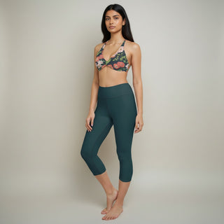 Women's Swim Capri Leggings, High Waist Modest UPF 50+ Seychelles Blue Swim leggings Berry Jane™