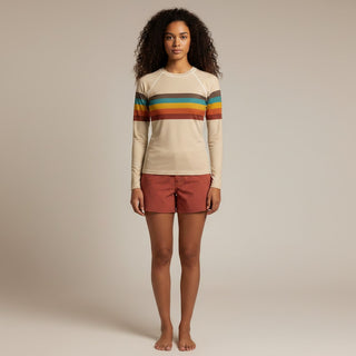 Women's Vintage 70s Stripe Rash Guard, UPF50+ Baja Sunset Rash Guards & Swim Shirts Berry Jane™