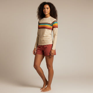 Women's Vintage 70s Stripe Rash Guard, UPF50+ Baja Sunset Rash Guards & Swim Shirts Berry Jane™