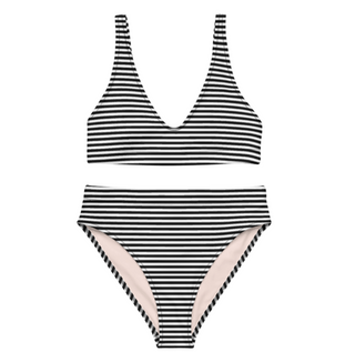 Women's 2 Pc Bikini, Black and White Stripe 2 Pc Swimsuit Set Berry Jane™