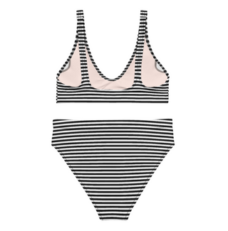 Women's 2 Pc Bikini, Black and White Stripe 2 Pc Swimsuit Set Berry Jane™