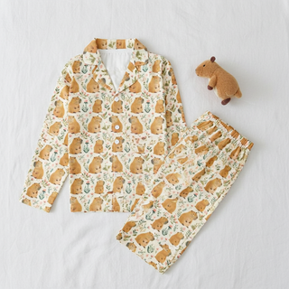 Kids Capybara Friends Woodland 2 Pc. Pajama Set, Unisex Kids Pajamas Berry Jane