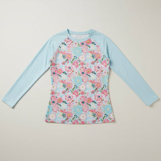 Womens lightweight sun shirt, UPF, shabby roses