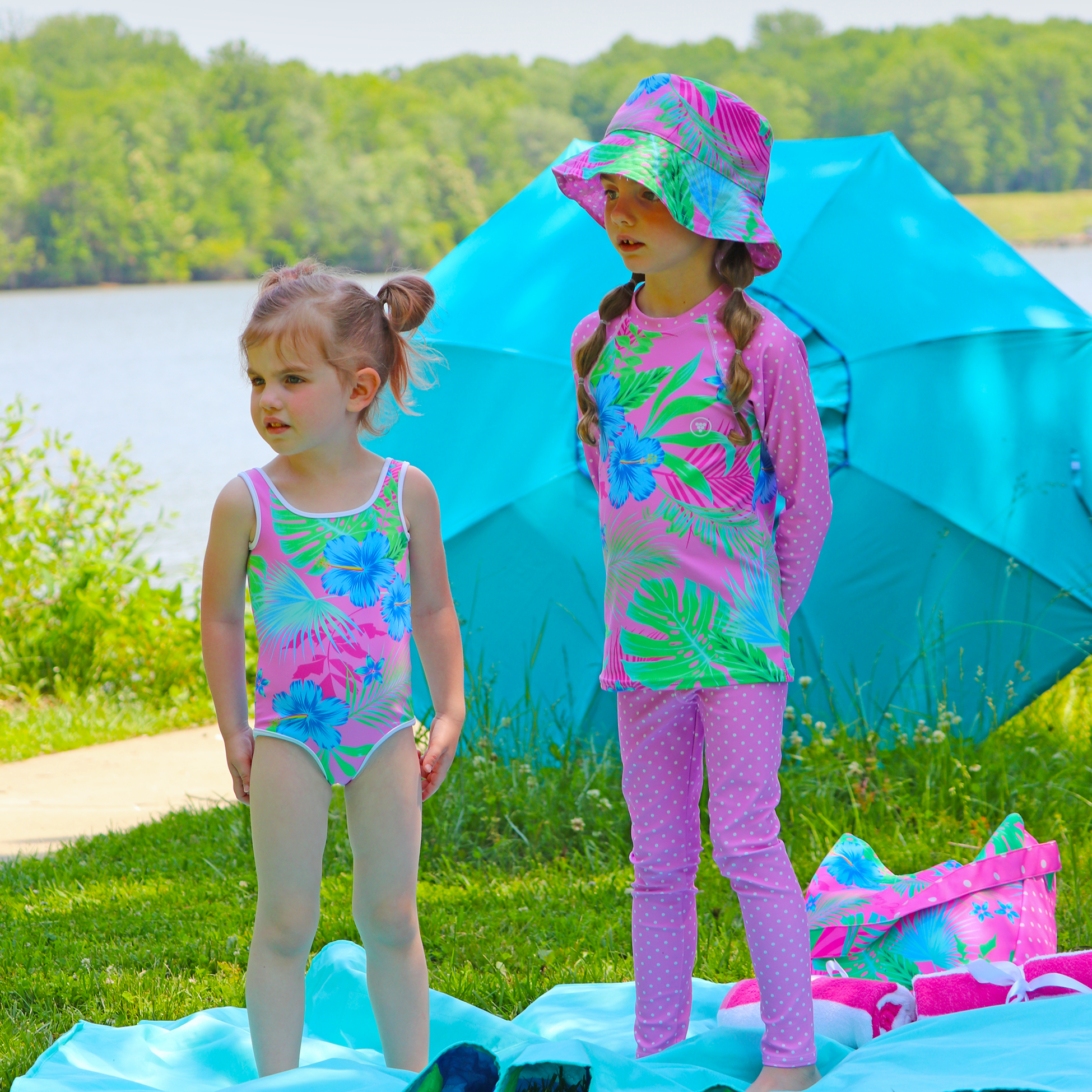 Girls Two Piece Swimsuits, Kids Flamingo Hawaiian Ins Bikini, Tropical  Printing Beach Bathing Suit for Vacation