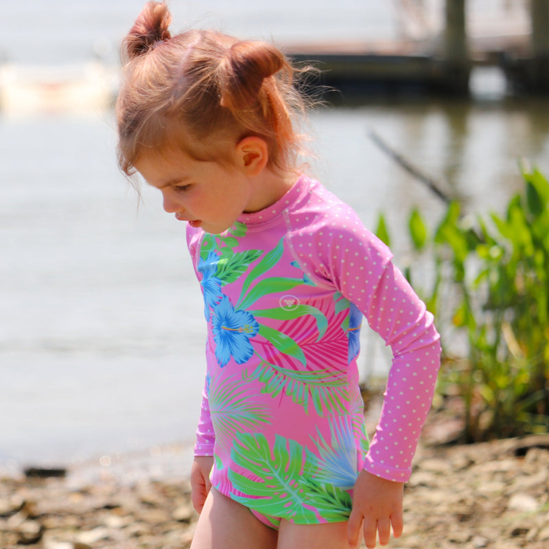 Green Buttery Soft Swimsuit For Girls With UPF 50+ Sun Protection