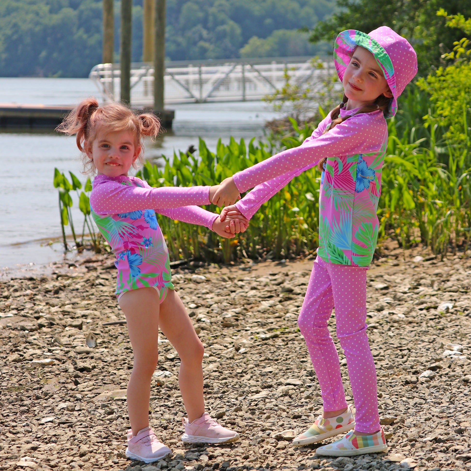 Pink Flamingo Kids Girls Leggings (2T-7), Tropical Toddler