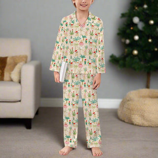 Kids Christmas Family Pajama Set, Beach Mele Kalikimaka Snowman Party Kids Pajamas Berry Jane