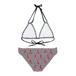 Women's Bikini Set, Lobsters Black Gingham Print Swimwear Berry Jane™