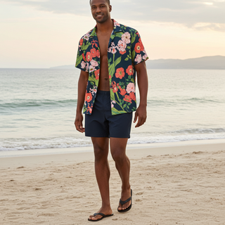 Men's Hawaiian Shirt, Casual Beach Shirt - Seychelles Floral Men's Shirts Berry Jane™