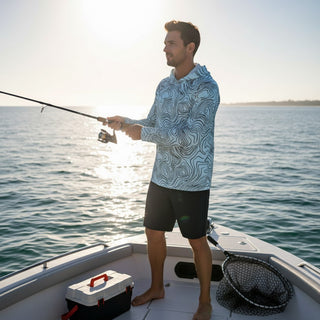 Men's Long Sleeve Lightweight UV Fishing Shirt Hoodie, Topography Men's UV Shirts Berry Jane™