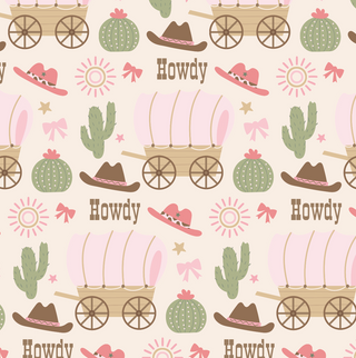 Women's Cute Country Western Pastel Jersey Knit Pajama Pants Set Women's Pajama Sets Berry Jane™