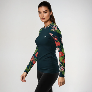 Women's UPF 50 Long Sleeve Rash Guard - Seychelles Floral Rash Guards & Swim Shirts Berry Jane™