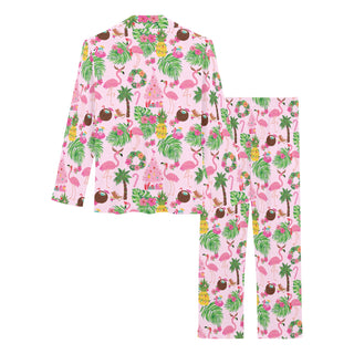 Beach Christmas Pajamas, Women's Tropical Christmas Pajama Set (Pink) Pajama Sets Berry Jane