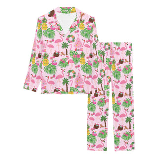 Beach Christmas Pajamas, Women's Tropical Christmas Pajama Set (Pink) Pajama Sets Berry Jane