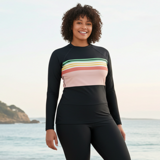 Surf, Swim Paddle Board Leggings UPF 50 Vintage Hawaii Stripe Swim leggings Berry Jane™