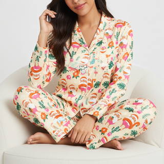 Women's Beachy Christmas Pajamas - Santa, Flamingo Floatie Women's Pajama Sets Berry Jane™