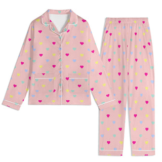 His and Hers Valentines Pastel Hearts Print Pajamas Pajama Sets Berry Jane
