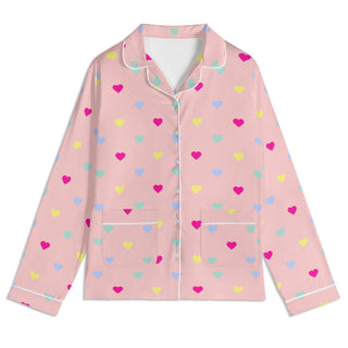 His and Hers Valentines Pastel Hearts Print Pajamas Pajama Sets Berry Jane